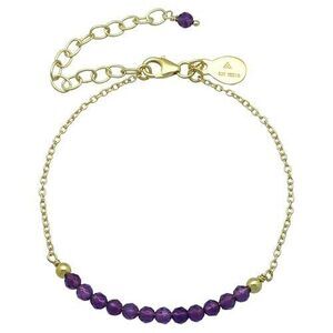 7336 Amethyst Bracelet , Certified 925 Sterling Silver with 18K Gold